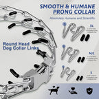 Pinch Collar for Dogs, Prong Training Collar with Quick Release Buckle for Dog Pulling Behavior Correction, Adjustable Pinch Leashes (XL / 23-26" Neck Size)