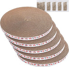 Round Cat Scratcher Pad 10 inch Diameter 3/5 inch Thickness Scratch Replacement Refill Scratching Board Cat scratchers for Indoor Cats (5 Pc)