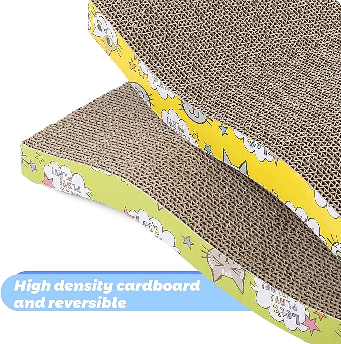 PrimePets Cat Scratchers Cardboard, Curved Shape Cat Scratch Pad, Cat Scratching, Corrugated Board Reversible with Catnip for Indoor Cats