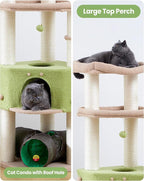 Heavy Duty Cat Tree for Large Cats Adult - 60 Inch XXL Sturdy Cat Tower Condo with Extra Wide Scratching Posts (φ4.4in) Big Cat House Hammock Perch - Indoor Wood Modern Multi Level Corner Cat Bed