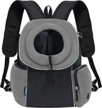 PetAmi Front Carrier Backpack for Dogs and Cats - Ventilated Adjustable Pet Chest Carrier for Hiking, Camping, Travel - Small to Medium Pets Up to 10 lbs - Grey