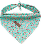 Elegant Little Tail Dog Bandana - Spring Cotton Floral Print Adjustable Scarf & Kerchief for Small to Large Dogs