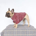 iChoue Pet Dog Winter Warm Sweater Clothes Turtleneck for French Bulldog Pug Boston Terrier Corduroy Cold Weather Pullover Coat Shirt - Purple/Large Plus