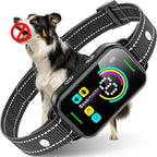 DINJOO Dog Bark Collar for Large/Medium/Small Dogs | Rechargeable Smart AI Anti-Barking Training Collar with 8 Adjustable Sensitivity, Beep & Vibration Modes | Solves Excessive Barking - Dark Black