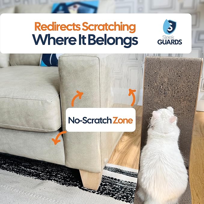 Cat Scratch Furniture Protector Roll, 16"x79" Couch Protector from Cat Claws, Custom-Cut Clear Anti-Scratch Tape for Sofa Corner & Door, No Residue Cuttable Cat Deterrent