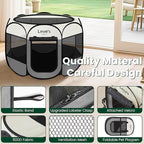Love's cabin Pet Puppy Dog Playpen, Small Dog Tent Crates Cage Indoor/Outdoor, Portable Playpen for Cat, Foldable Pop Up Dog Kennel Playpen with Carring Case, Removable Zipper Top, Grey