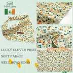 Elegant little tail Dog Bandana, St. Patrick's Day 1PC Washable Dog Scarf Female or Male Square Bib Kerchief Scarf Adjustable Pet Bandana for Medium Large Dogs