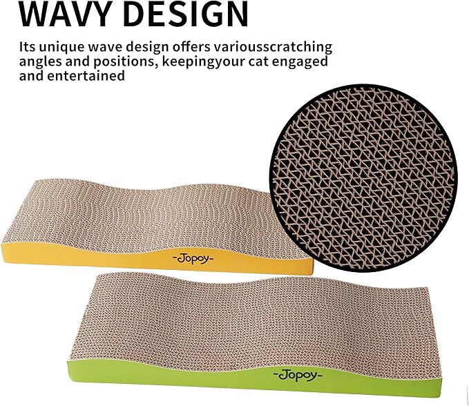 2 Packs cat Scratch pad Toys Reversible Scratching Cardboard，scratchers for Indoor Cats Sleep Play and Grind Claws