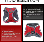 DOCO Dog Harness for Large Sized Dog - Athletica Adjustable, No Pull, No Choke, Puppy Vest Lightweight Air Mesh, Reflective, Puppy Essentials – Gray, Medium (Chest 16"-17", Weight 10–15 lbs)