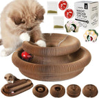 2X Magic Organ Cat Scratcher Board Toy with Bell Ball and Catnip - Longer, Stretchier Accordion Cardboard Scratching Pad with 4 Strong Magnets - Interactive Fun and Enrichment for Indoor Cats
