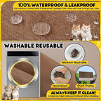 Loiion Cat Scratch Furniture Protector - Anti-Slip, Waterproof Sofa Cover to Keep Cats Off, Pet-Friendly Couch Protectors for 3 Cushion Couch, Anti-Scratch Couch Cover for Pets and Kids 118"X91"Brown