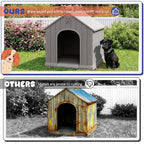 Bifanuo Dog House Outdoor Indoor, Plastic Small Dog House-Weatherproof Design with Air Vents & Elevated Floor for Small to Medium Dogs, Easy Clean and Assemble (Grey)