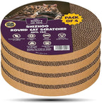 Scratch and Spin Cat Scratcher Replacement Pads for Active Play, Natural Recycled Corrugated Cardboard, Supports Pet Behaviors, Relieves Stress - 4 Count