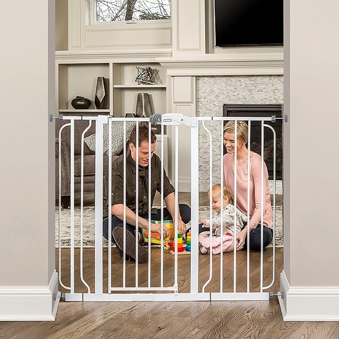 Regalo Safety 36" Extra Tall and 49" Wide Baby Gate for Doorways & Bottom of Stairs, Pressure Mounted Walk Through Baby Gate for Toddlers & Pets, Tested & Safe, American Designed, American Owned