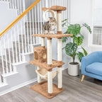 Armarkat 70" Cat tree With Scratch posts, Real Wood Cat House For Cats & Kittens, X7001