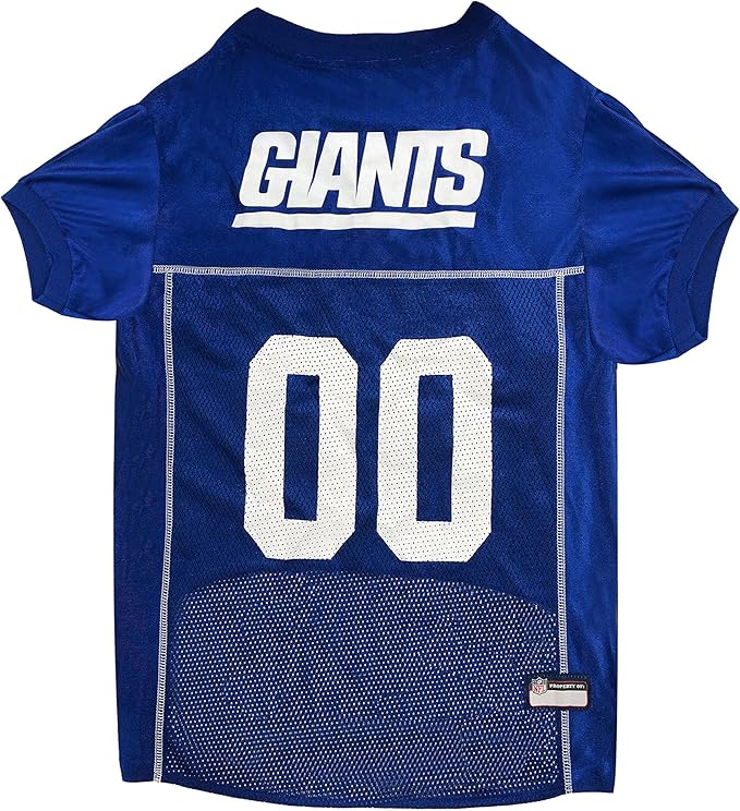 Pets First NFL New York Giants Dog Jersey, Size X-Small, Football Shirt Costume for Pet, Dog Sports T-Shirt, NFL Team Clothing for Cats, Licensed Pet Apparel Available in 7 Sizes and 32 Teams