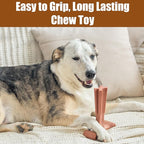 SPOT Bam-Bones Plus T Bone - Bamboo Fiber & Nylon Dog Chew Toy for Moderate to Aggressive Chewers, Non-Splintering, Long-Lasting, 7in Beef Flavor, for Adult Dogs & Teething Puppies Under 90lbs