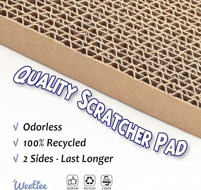 Cardboard Cat Scratcher, [Van Gogh Inspiration] Oil Painting Cat Scratching Board with Frame, Recycled Cat Scratch Pad for Indoor Cats, Cat Bed with Vintage Art Picture, Starry Night