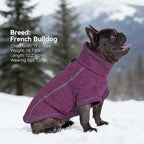 cyeollo Warm Dog Sweater with Zipper, Doggy Reflective Highneck Jackets with D Ring Step in Dog Winter Coats Fleece Female Stretchy Dogs Sweaters Pet Clothes for Small Dogs, Purple M