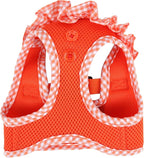 Puppia Vivien Vest Dog Harness Step-in All Season Mesh Cute No Pull No Choke Walking Training for Small Dog, Orange, Medium
