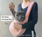 NATUYA Small Dog Carrier Sling, Adjustable Strap Lightweight Comfy Puppy Pouch, Hand Free Pet Dog Sling Walking Subway Travel Toy Dog Carrying Bag (Pink,Adjust Strap-Canvas)