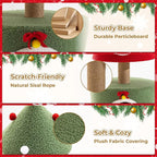 AQUILLA 39.8in Christmas Cat Tree Tower for Indoor Cats, Multi-Level Cat Condo with Sisal Scratching Posts, Cozy Hideaway & Top Perch, Red & Green Holiday Pet Play House for Kittens and Small Cats
