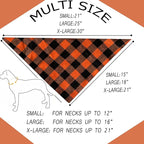 Realeaf Fall Thanksgiving Dog Bandanas 2 Pack, Orange Plaid Pet Scarf for Boy and Girl, Premium Durable Fabric, Holiday Halloween Bandana for Large and Extra Large Dogs (X-Large)
