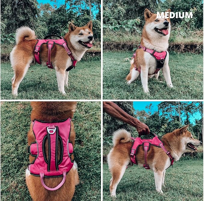 Tuff Pupper Escape Proof No Escape Dog Harness | 5 Point Adjustable Fit Harness for Dogs | Padded Dog Harnesses | Handle Dog Lift Harnesses