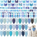 Reginary 120 Pcs Winter Dog Bandanas Bulk Dog Bows Set Bow Ties Cat Scarf Colorful Washable Triangle Pet Kerchief Cute Bib for Summer Small Medium Large Pets Grooming Accessories Costume