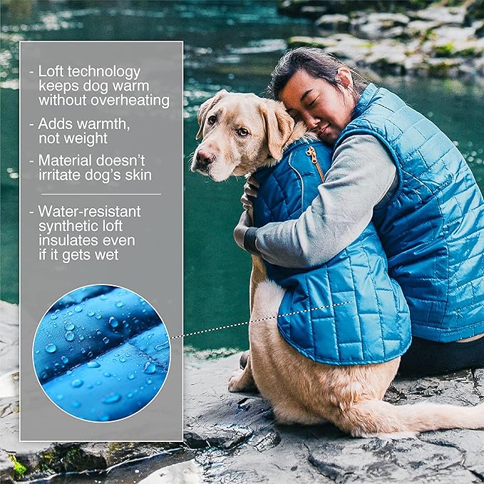 Kurgo Loft Dog Jacket - Reversible Cozy Coat for Outdoor Adventures - Water Resistant - Athletic Fit - Machine Washable Fabric - Reflective Dog Gear - Small - Chili Red