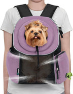 PetAmi Adjustable Cat & Dog Front Chest Carrier Backpack, Ventilated for Hiking & Camping, Max 10 lbs, Purple