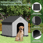Bifanuo Large Dog House for Outdoor & Indoor, Waterproof Puppy Shelter with Air Vents & Elevated Floor, Easy Assemble Sturdy Dog Kennel for Large Dogs (Black, 36.2''L×38''W×38''H)