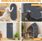 cat Scratching mat Self-Adhesive, Trimmable Furniture Protector for Couch, Sofa, Wall & Cat Trees - Durable Scratch Pad with Nano Tape, DIY Climbing Carpet for Indoor Cats (Dark Grey, 39.3"x15.8")