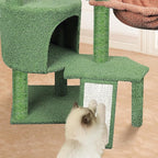 Wang Xin Three Layer Cat Tree with Cat Condo Scratch Pad and Two Hammocks,Green …