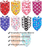 10PCS Small Dog Bandanas with Paw Print for XXS XS Small Dog Girl Boy in Red Blue Yellow Pink Purple White Black Green Scarves Grooming Accessories Costume