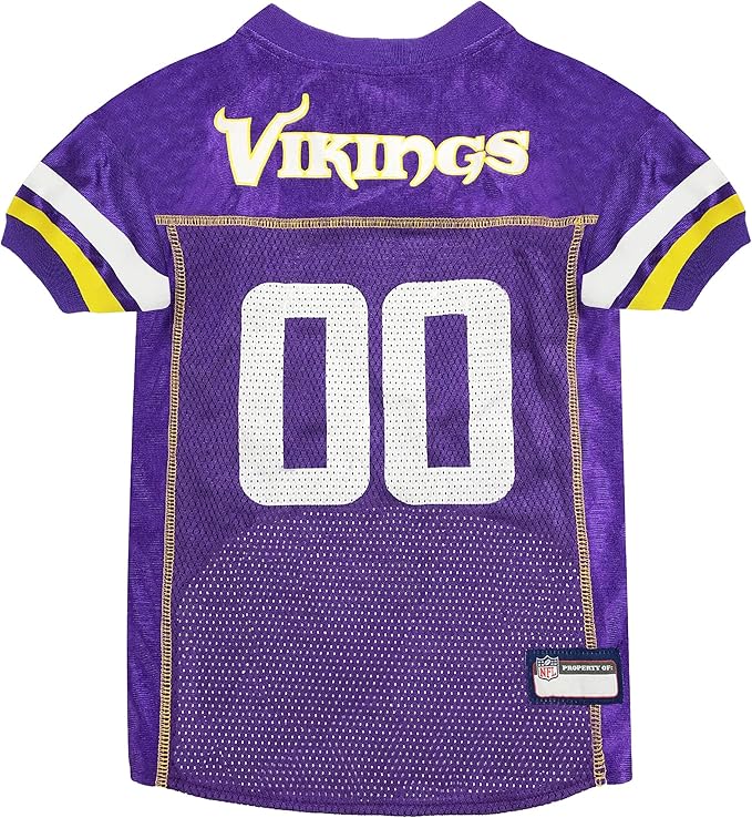 Pets First NFL Minnesota Vikings Dog Jersey, Size Large, Football Shirt Costume for Pet, Dog Sports T-Shirt, NFL Team Clothing for Cats, Licensed Pet Apparel Available in 7 Sizes and 32 Teams