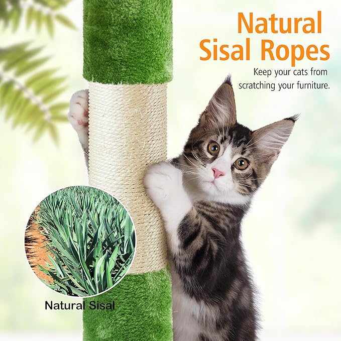 Yaheetech 57in Cat Tree, Cat Tower for Indoor Cats with 2 Door Condo Basket and Sisal Scratching Posts, Cat Furniture for Kittens