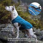 Kurgo Loft Dog Jacket - Reversible Cozy Coat for Outdoor Adventures - Water Resistant - Athletic Fit - Machine Washable Fabric - Reflective Dog Gear - Small - Ink Blue
