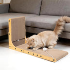 27.6 Inch Cat Scratching Post, Premium L-Shaped Cat Scratcher, Wall-Mounted Scratch Pad for Indoor Cats
