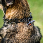 Herm. Sprenger Ultra-Plus Prong Dog Training Collar, Anti Pull Training Pinch Collar, (Stainless Steel Black, 3.0 mm Short Links x 18" Neck Size; 19-20" Chain Length) - Toggle Version