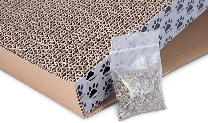 iPrimio Cat Scratch Ramps (2 Ramps for One Price) - Foldable for Travel and Easy Storage - Great for Cats Playing Over, Laying, and Scratching - Patent Pending Design (2 Pack)