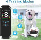 Dog Training Collar with Remote Control, 2500FT Coverage Range and 4 Training Modes, IP67 Waterproof Rechargeable E Collar for Dogs Training for All Breed