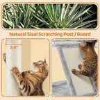 Topeakmart Cat Tree, 57 inches Multi-Level Cat Tree Tower with Scratching Posts, Cat Condo and Basket Kitten Activity Center, Light Gray