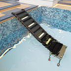 Adjustable 4-Leg Dog Pool Ramp - Quick Setup & Foldable Dog Ramp for Pool, 200lbs Capacity - Non-Slip Design for Enhanced Stability, Black