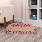 CSR1004A Montego 27.5" Coastal Patterned Cardboard Lounge Bed Cat Scratcher with Catnip, Pink/Red