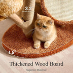 797Audio Natural Wood Flower Cat Tree, Modern Cat Tower with Real Solid Wood Branch, Luxury Aesthetic Cat Tree with Scratching Post,Scratch Pad,Cat Tree Tower for Indoor Large Adult Cats,Autumn Yellow