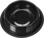 Neater Pet Brands - Outdoor Camping Style Pet Bowl - Enamel Ware Blue Black Granite Colors - Dog Cat No Tip Skid Bowls (32 oz, Black)