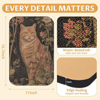 Art Cat Scratcher, Wall-Mountable Cat Scratching Board, Cat Wall Scratcher 16.7x11x1 Inch Cat Scratch Pad and Cat Scratchers for Indoor Cats Toy Furniture Protector(Orange cat)