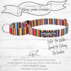 Lucky Love Dog Wide Martingale Dog Collar - No-Slip, Durable, & Soft Webbing 1.5 inch Martingale Collar for Dogs Male and Female Ideal for Training & Walking - Hippie, Large