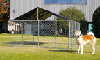 Petonly Outdoor Dog Enclosure Heavy Duty Dog Kennel House Mesh Dog Big Cage Pet Kennel Steel Fence with Secure Lock(118”x 118”)